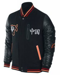 100% Auth Nike NSW China Cow Leather Destroyer Jacket sz M OLYMPIC