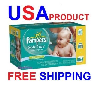 Pampers SoftCare Wet Baby Wipes 864 ct Powder Scent w/ vitamin E 