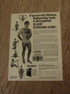 1978 BULLWORKER ADVERTISEMENT MAN FITNESS EXERCISE BACK CHEST WORKOUT 