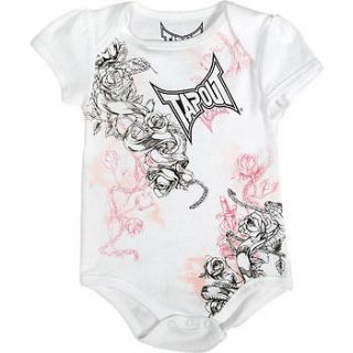 TAPOUT MMA SNAKEBUD WHITE INFANT NEW BORN BODY SNAP SUIT TODDLER 