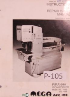 Piranha II Operator Parts P1165 P1188 Ironworker Manual