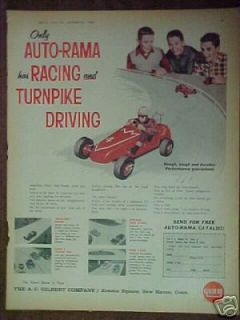 Vintage TOY AD 1962 Gilbert American Flyer Auto~Rama Slot Cars Kids 