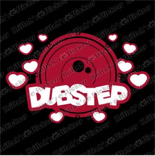 DUBSTEP SPEAKER RED HEARTS Vinyl Decal 22x14 sticker Deadmau5 glow 