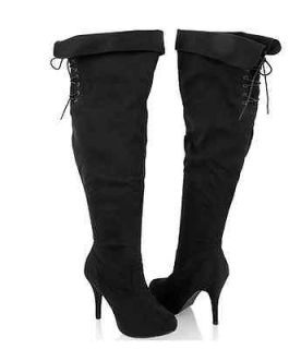 BRAND NEW Forever21 Womens Foled Cuff Knee High Pirate Inspired Boots 