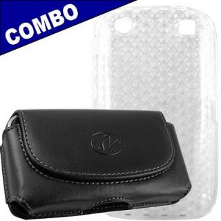   Blackberry Curve Touch 9380 Clear Gel cell case + Oversized Belt Pouch