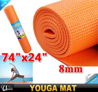   74×24×8mm Thick Non Slip Yoga Mat Pad Exercise Fitness W/Bag