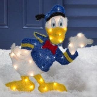 Disney Donlad Duck Lighted Tinsel Christmas Outdoor Decor New