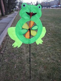 16 Frog Rainbow Wind Spinner Yard/Garden Art Decor Pinwheel Flower 