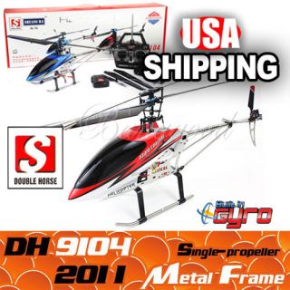   Horse DH9104 3CH Single Rotor Radio RC Outdoor Gyro Helicopter Red