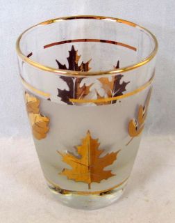 1950s Libbey Clear & Frosted W/ Gold Starlyte 5oz Juice Tumbler