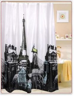 2012 HOT Paris Eiffel Tower Pattern EVA Waterproof Shower Curtains 