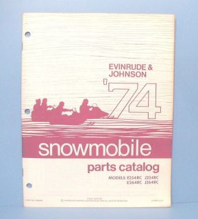 1974 Evinrude Johnson OMC Snowmobile Parts Manual E254RC, E264RC 