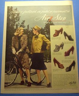 1942 AIR STEP THE SHOE WITH THE MAGIC SOLE AD DECO ART