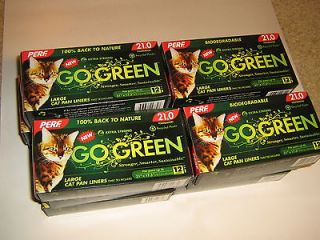   Go Green Large Cat Pan Liners Extra Strong Biodegradable 12 Liners/Box