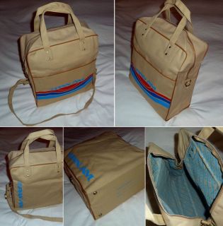 Genuine Vintage Pan Am Tan Canvas Stewardess Purse Travel Tote Bag