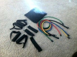   set of 5 RESISTANCE BANDS for p90X WORKOUT GYM YOGA FITNESS EXERCISE