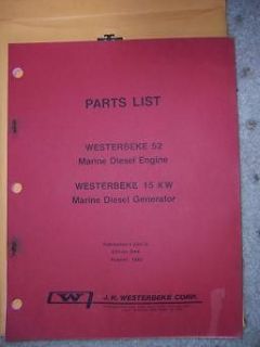 1982 Westerbeke Engine 52 Parts List Generator 15 KW z