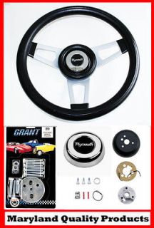   Duster Cuda GTX Road Runner BLACK Steering wheel 13 3/4 shallow dish
