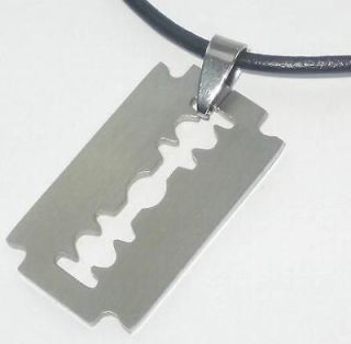 Razor Blade Necklace for Men Women 925 Sterling Silver Skull Punk Black  Razor Blade Necklace Dimebag Darrell Gothic Necklace Jewelry Gifts for