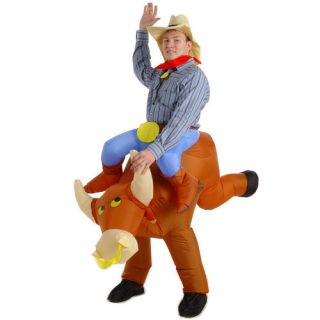   BULL RIDER FANCY DRESS COWBOY RODEO PARTY COSTUME WITH HAT STAG HEN