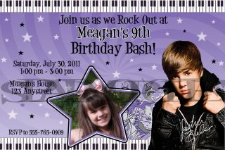 Justin Bieber Personalized Birthday Invitations & Party Favors