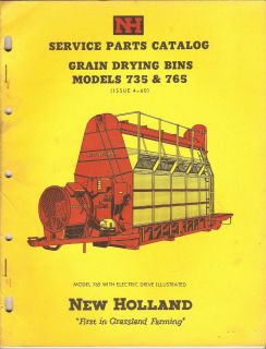 NEW HOLLAND Service Parts Catalog GRAIN DRYING BINS (1960)