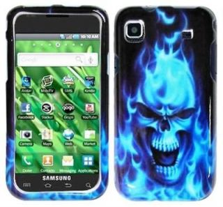   Galaxy S Plus i9001 GT I9001 BLUE FLAMING SKULL Phone Case Hard Cover