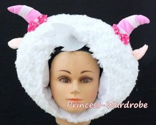 Cute Sheep Goat Wool Costume Party Warm Hat Mask H24