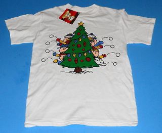 PEANUTS CHARLIE BROWN SNOOPY CHRISTMAS TREE T SHIRT SIZE MENS SMALL 