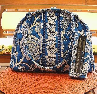 NWT Vera Bradley Eloise Bag Perfect Match Pen & Pencil Set Blue Lagoon