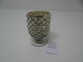 Lazy Susan Silver Mercury Glass Pedestal Votive 496013 Candleholder