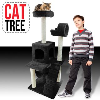 Deluxe 52 Cat Tower Tree w Condo Scratcher Furniture Kitten House 