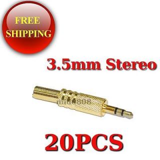   5mm 1/8 Stereo Audio TRS Gold Plated Jack Plug Adapter Connector