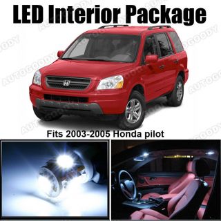 10 x White LED Lights Interior Package Kit for Honda PILOT 2003 2005