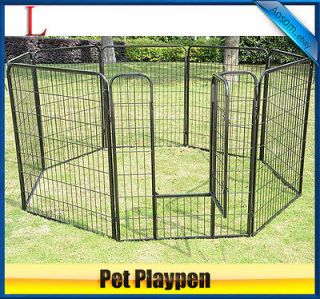 39.4Heavy Duty 8 Panels Pet Playpen Dog Play Exercise Pen Cat Fence