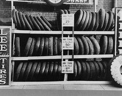   Used tires for sale, Waco, Texas Vintage Black & White Photograph a2