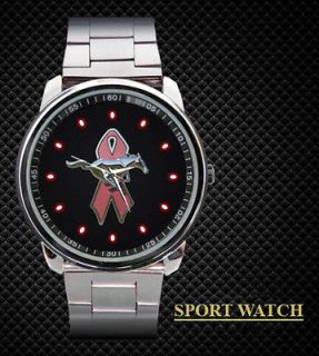   Sally Warriors in Pink Fender Emblems Ford Mustang Pink Wristwatch