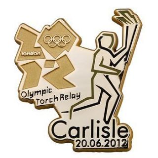 London 2012 Pin Badge   Olympic Torch Relay   Carlisle   SOLD OUT