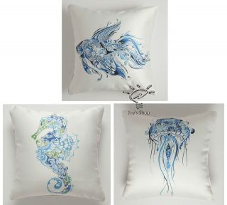   Horse Jellyfish Scaleph Golden fish Pattern cushion cover pillowcase
