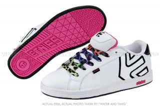   FADER 4301000043334 WHITE BLACK PINK SKATEBOARD SHOES YOUTH / WOMEN