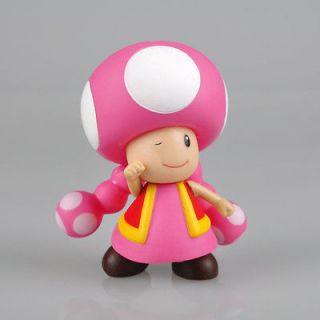 Mario Bros 4 pink TOADETTE Poseable Action Figure Toy doll _M7 