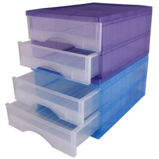 Plastic office drawers, selection of 3 colours, single or double 