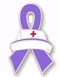Epilepsy Awareness Lavender Ribbon Nurse Cap Cross Pin