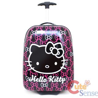   Rolling Luggage ASB Trolley Bag Hard Suit Case Black Pink Bows 18