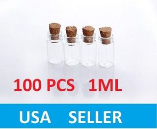  small glass vials with cork tops 1 ml tiny bottles Little empty jars
