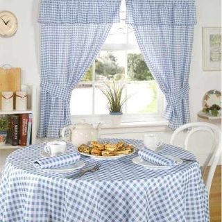 Molly Gingham Check Tablecloth, Blue, 52 x 52 Inch