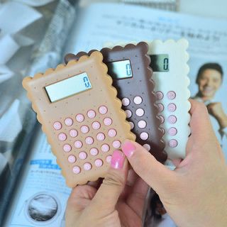 Cute Biscuit Shaped Pocket Calculator Counter Plastic 1pc
