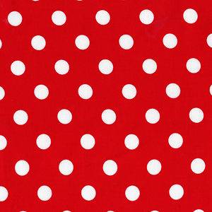 red polka dot tablecloth