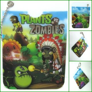 Plants VS Zombie Luggage Tags Name Card Holder Keychain Case for Bag 