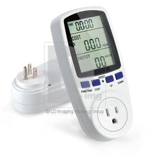 Plug in USA Energy Watt Voltage Power Meter Monitor Test Time Cost 